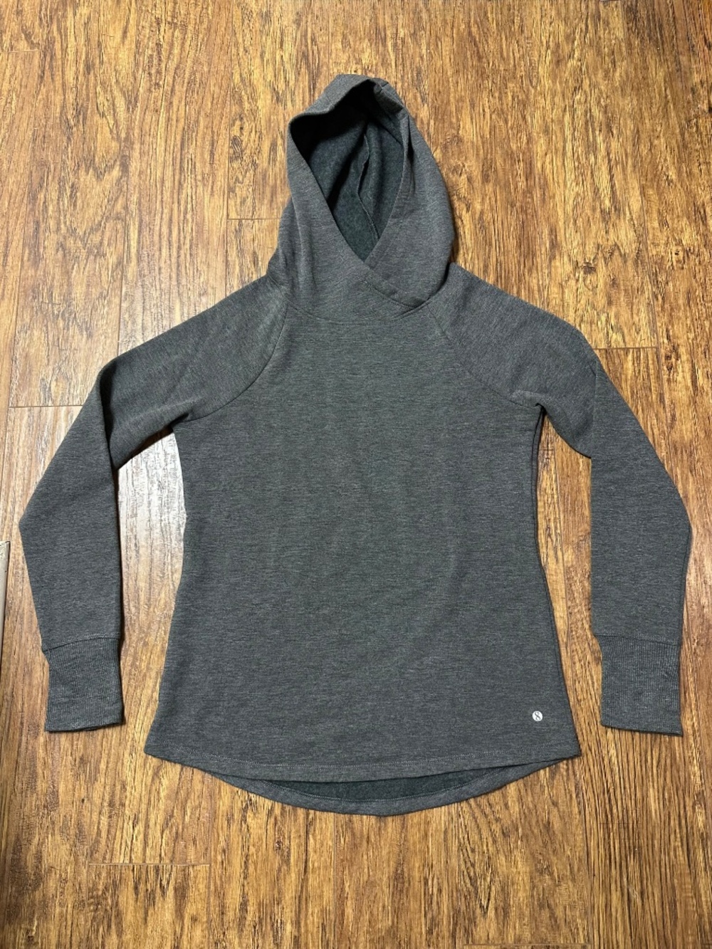 Layer8 Women's Hooded Long Sleeve Shirt Lightweight Pullover Grey Size XS